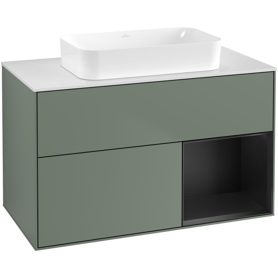 Wastafelonderkast Finion 1000x603x501mm Olive Matt Lacquer G661PDGM