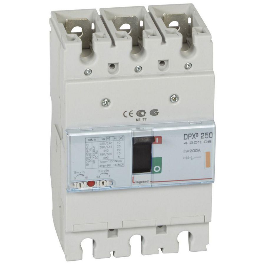 Vermogensschakelaar 250 Thermomagn. 200A 3-polig 25kA DPX3