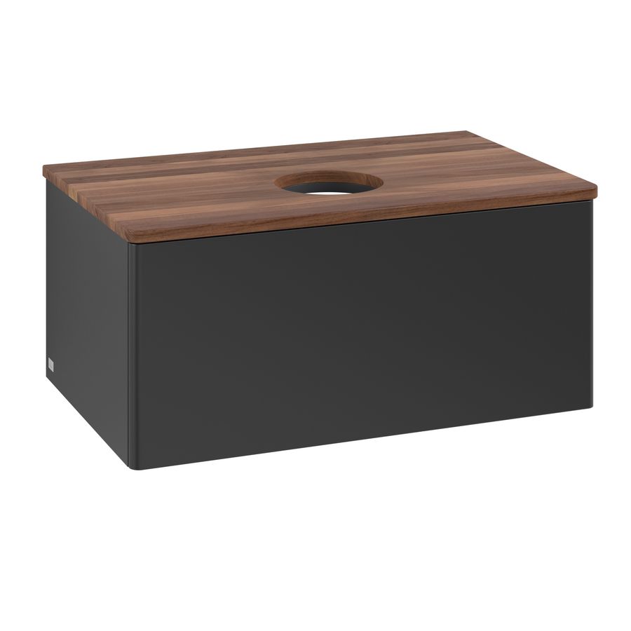 Wastafelonderkast Antao 800x360x500mm Black Matt Lacquer K30012PD