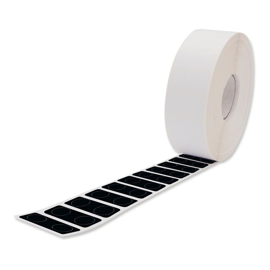 Rol etiketten voor Smart Printer Ø12,5mm rond permanent plakkend zwart