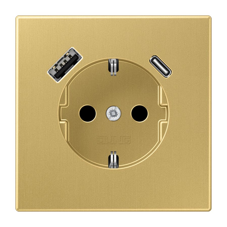 Wandcontactdoos m.lader mes.clas.gelakt v.USB A&C