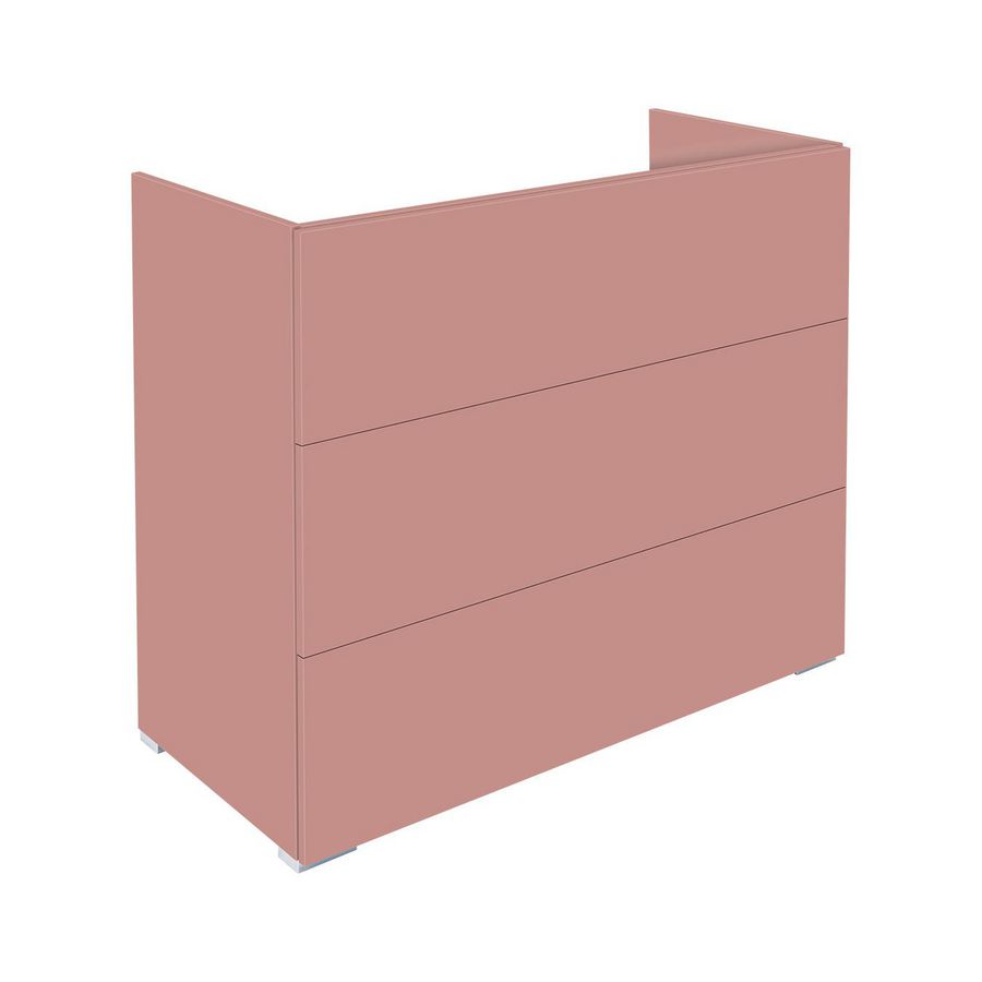 Onderkast (120x45cm) met 3 lades push-to-open - White hoogglans gelakt