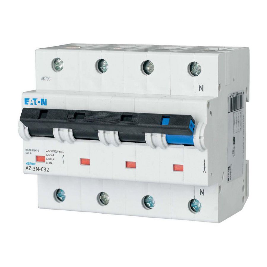 installatieautomaat (MCB) AZ C-karakteristiek 32A 3-polig + Nul 25kA