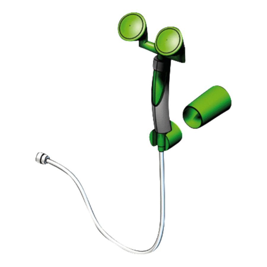 knijpdouche 2 koppen 45gr. uitv. wand/blad m.slang