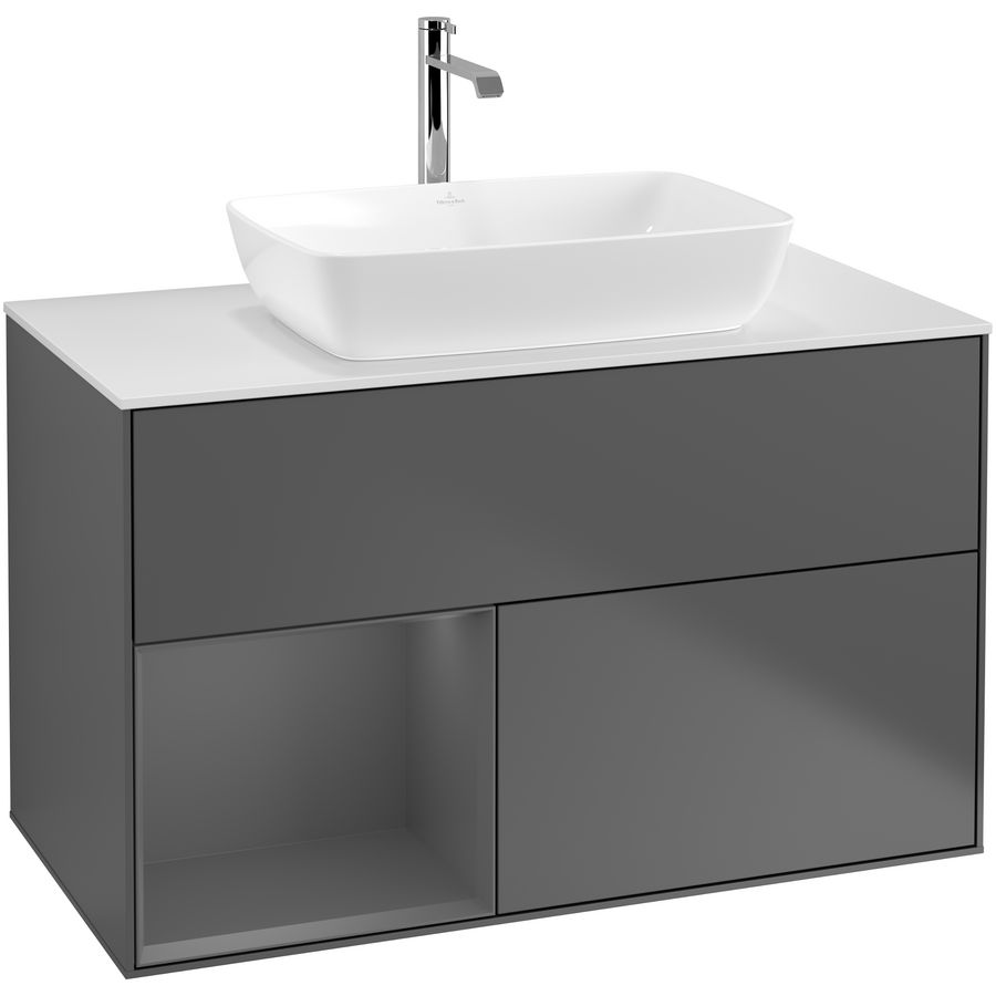Wastafelonderkast Finion 1000x603x501mm Antr. Matt Lacquer F771GKGK