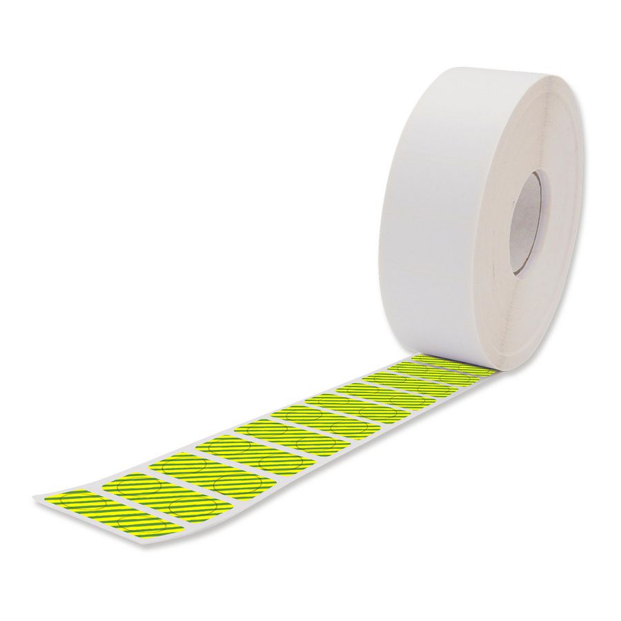 Rol etiketten voor Smart Printer Ø12,5mm rond permanent plakkend groen-geel