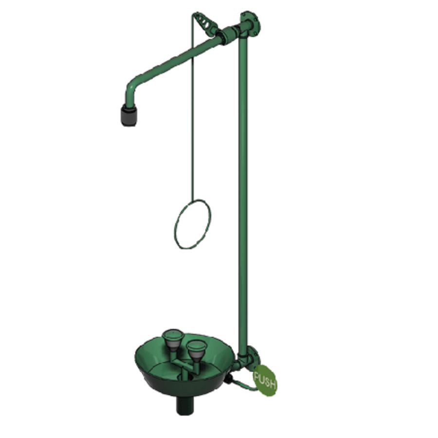 Nood-oogdouche B-safety combi classic line groen met opvangbak (867085)
