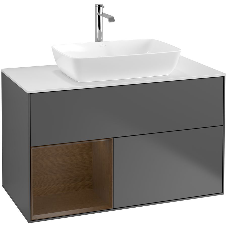 Wastafelonderkast Finion 1000x603x501mm Antr. Matt Lacquer F771GNGK