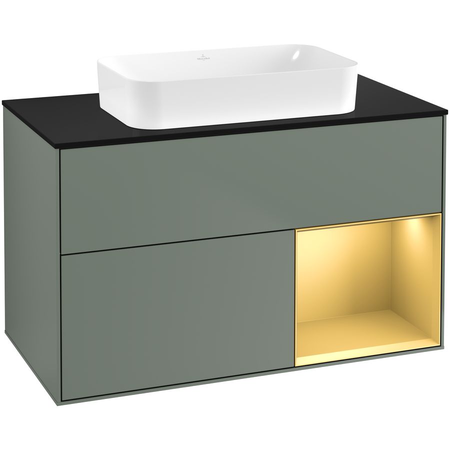 Wastafelonderkast Finion 1000x603x501mm Olive Matt Lacquer G662HFGM
