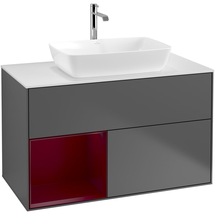Wastafelonderkast Finion 1000x603x501mm Antr. Matt Lacquer F771HBGK