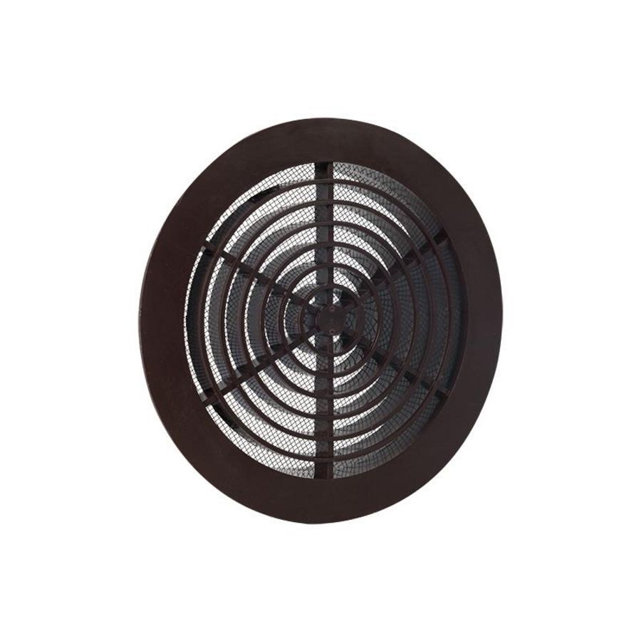 Ventilatierooster+klemmen Ø160mm bruin