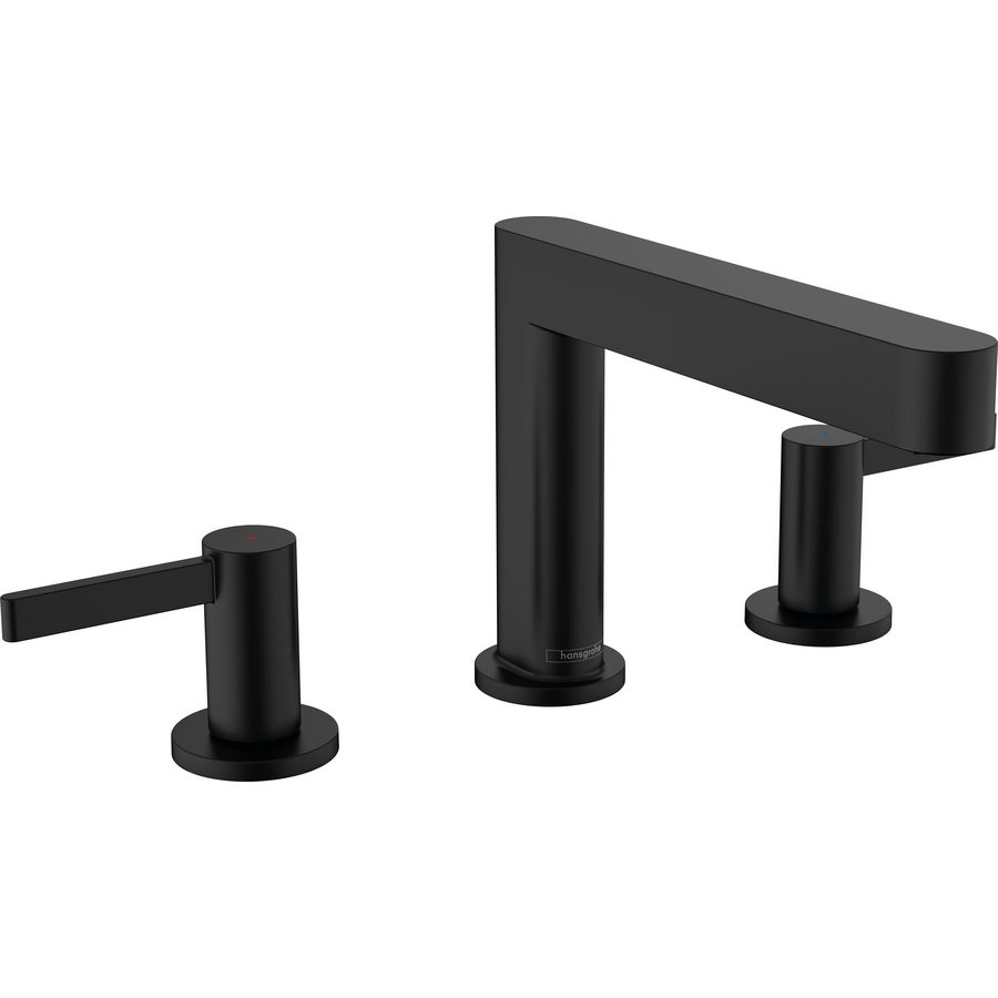 Finoris 3-gats wastafelmengkraan 110 mat zwart sprong 169mm incl. push-open plug 1.1/4"