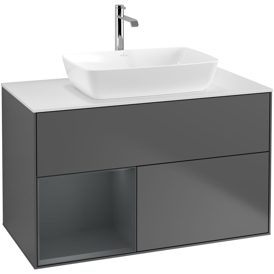 Wastafelonderkast Finion 1000x603x501mm Antr. Matt Lacquer F771HGGK
