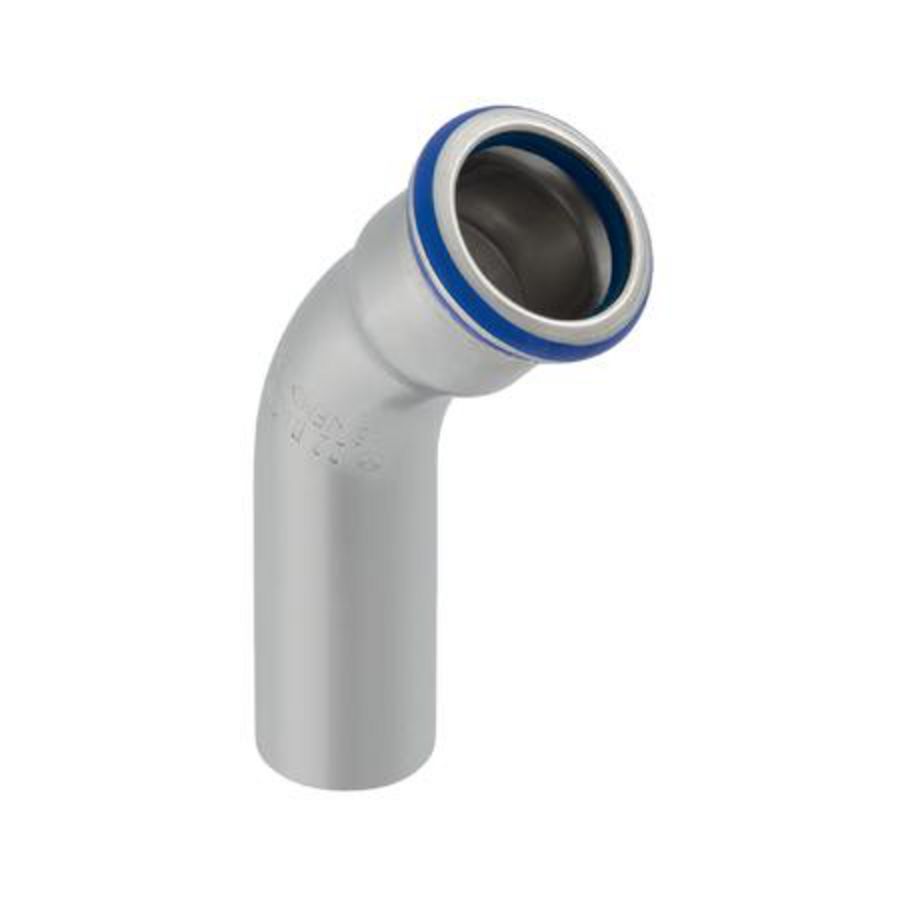 Insteekbocht 45° MAPRESS RVS FKM blauw spie x pers 28mm VVE=5