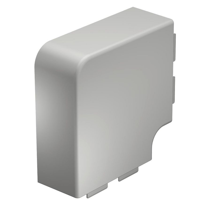 Deksel platte hoek 60x130mm polyvinylch. lichtgrijs VVE=2