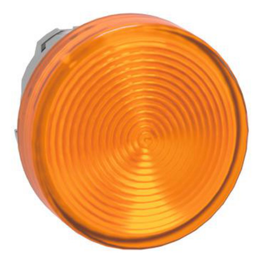 Kop voor lampje Ø22mm rond Geribbeld kapje Geel