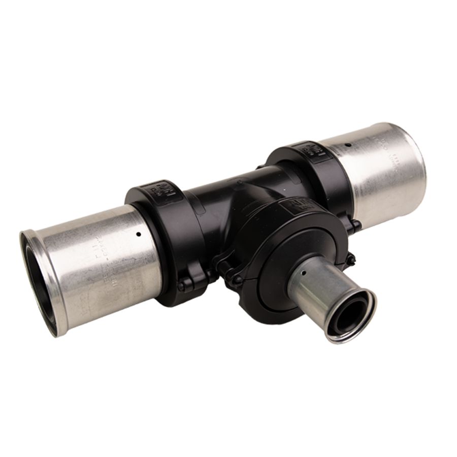 T-koppeling verlopend persaansluiting 11PK 90X40X50mm kunststof