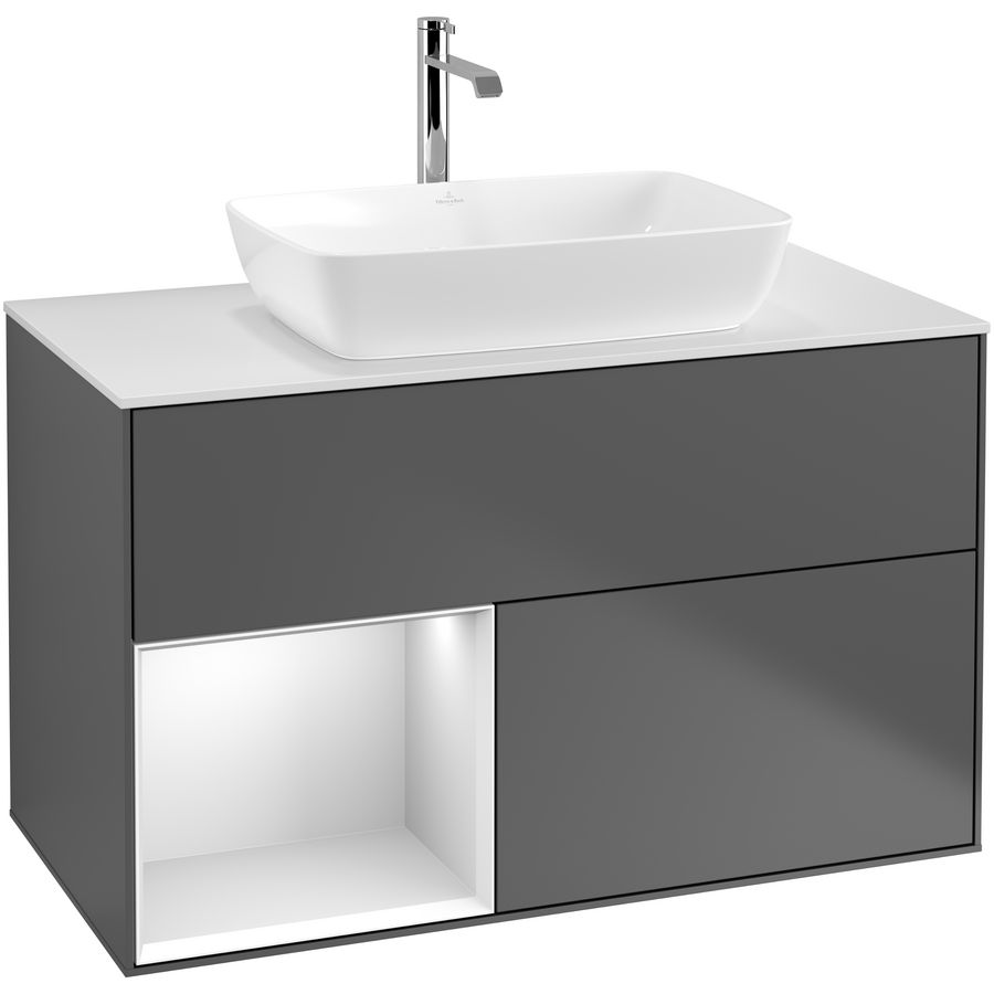 Wastafelonderkast Finion 1000x603x501mm Antr. Matt Lacquer F771MTGK