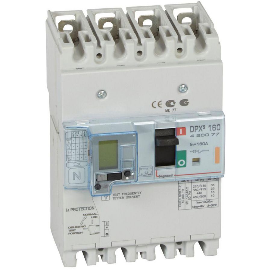 Vermogensschakelaar 160 Thermomagn.+RCD 160A 4P 25kA DPX3