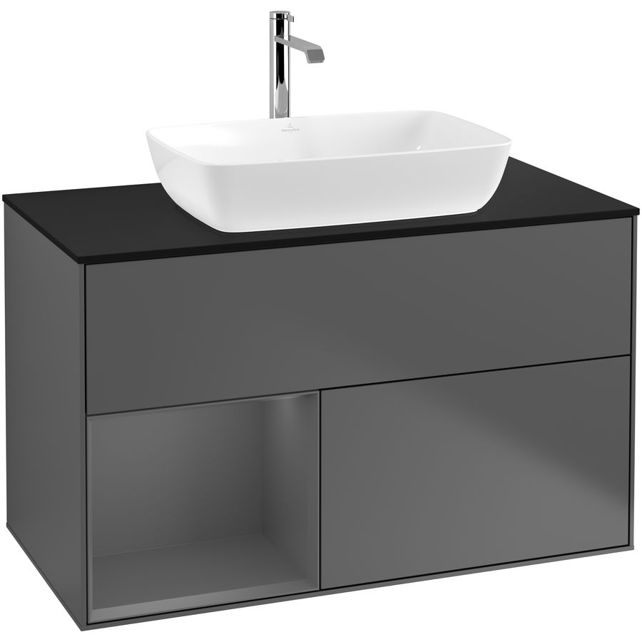 Wastafelonderkast Finion 1000x603x501mm Antr. Matt Lacquer F772GKGK