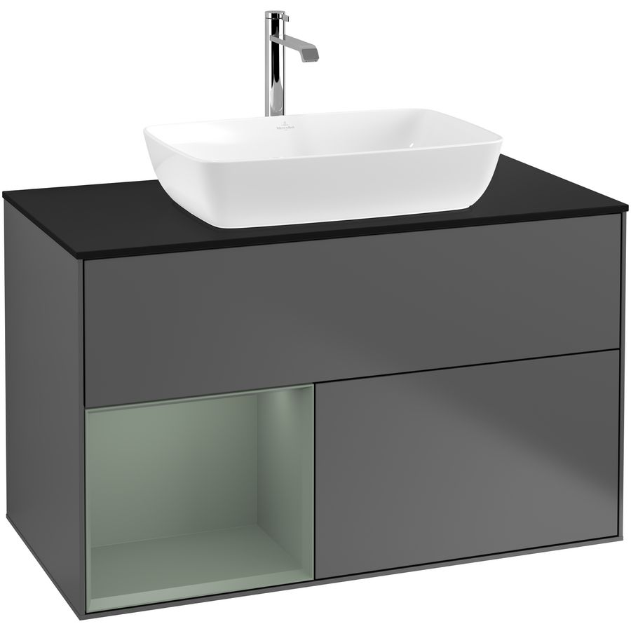Wastafelonderkast Finion 1000x603x501mm Antr. Matt Lacquer F772GMGK