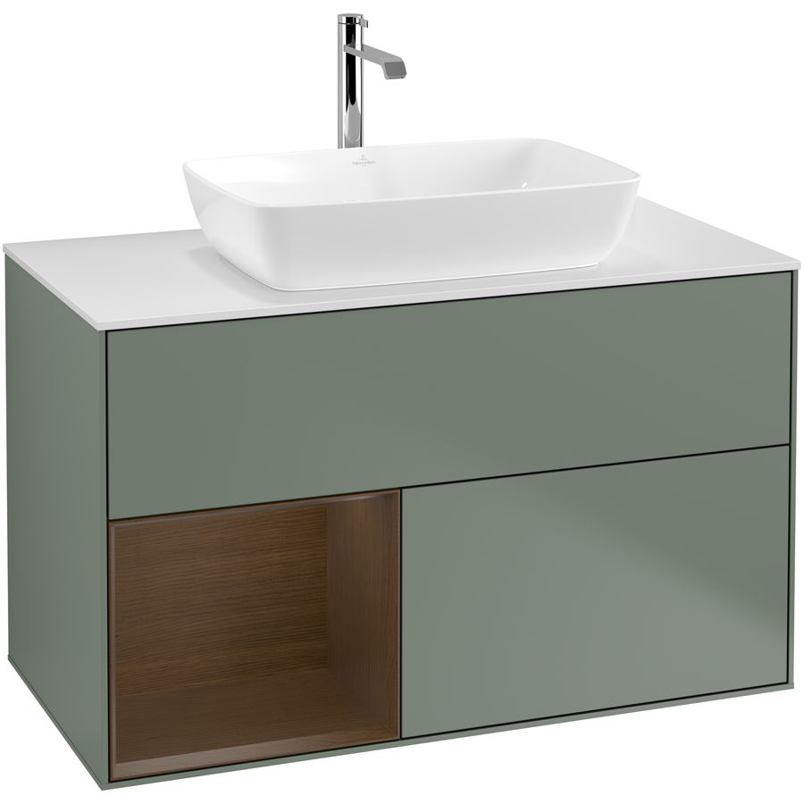 Wastafelonderkast Finion 1000x603x501mm Olive Matt Lacquer G771GNGM
