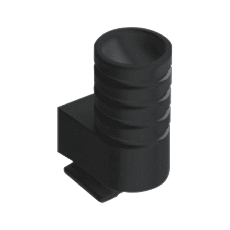 Invoerstukje zwart voor buis 16 mm.