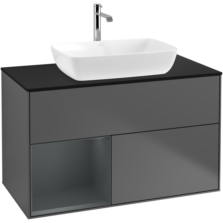 Wastafelonderkast Finion 1000x603x501mm Antr. Matt Lacquer F772HGGK
