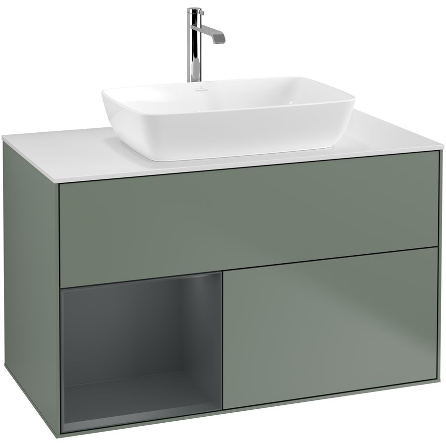 Wastafelonderkast Finion 1000x603x501mm Olive Matt Lacquer G771HGGM
