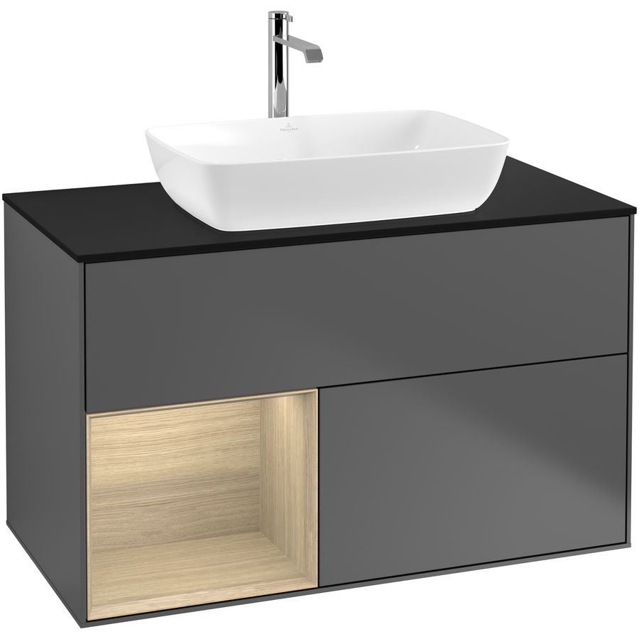 Wastafelonderkast Finion 1000x603x501mm Antr. Matt Lacquer F772PCGK