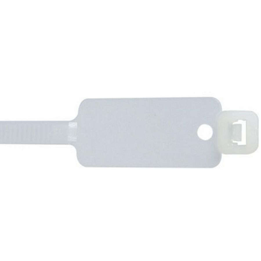 Kabelbinder met tekstplaat 200x4,7mm naturel VVE=100