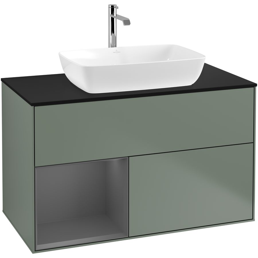 Wastafelonderkast Finion 1000x603x501mm Olive Matt Lacquer G772GKGM