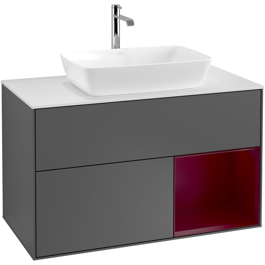 Wastafelonderkast Finion 1000x603x501mm Antr. Matt Lacquer F781HBGK