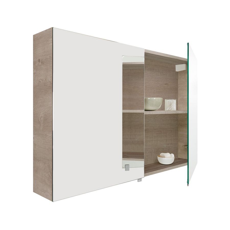 Spiegelkast Basic FC (120x16cm) gn verlicht.-Zwart mat kunst