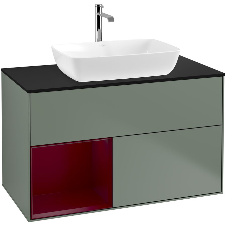 Wastafelonderkast Finion 1000x603x501mm Olive Matt Lacquer G772HBGM