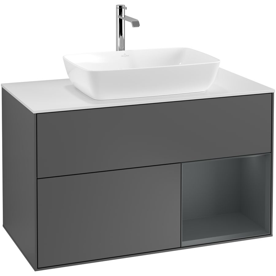 Wastafelonderkast Finion 1000x603x501mm Antr. Matt Lacquer F781HGGK