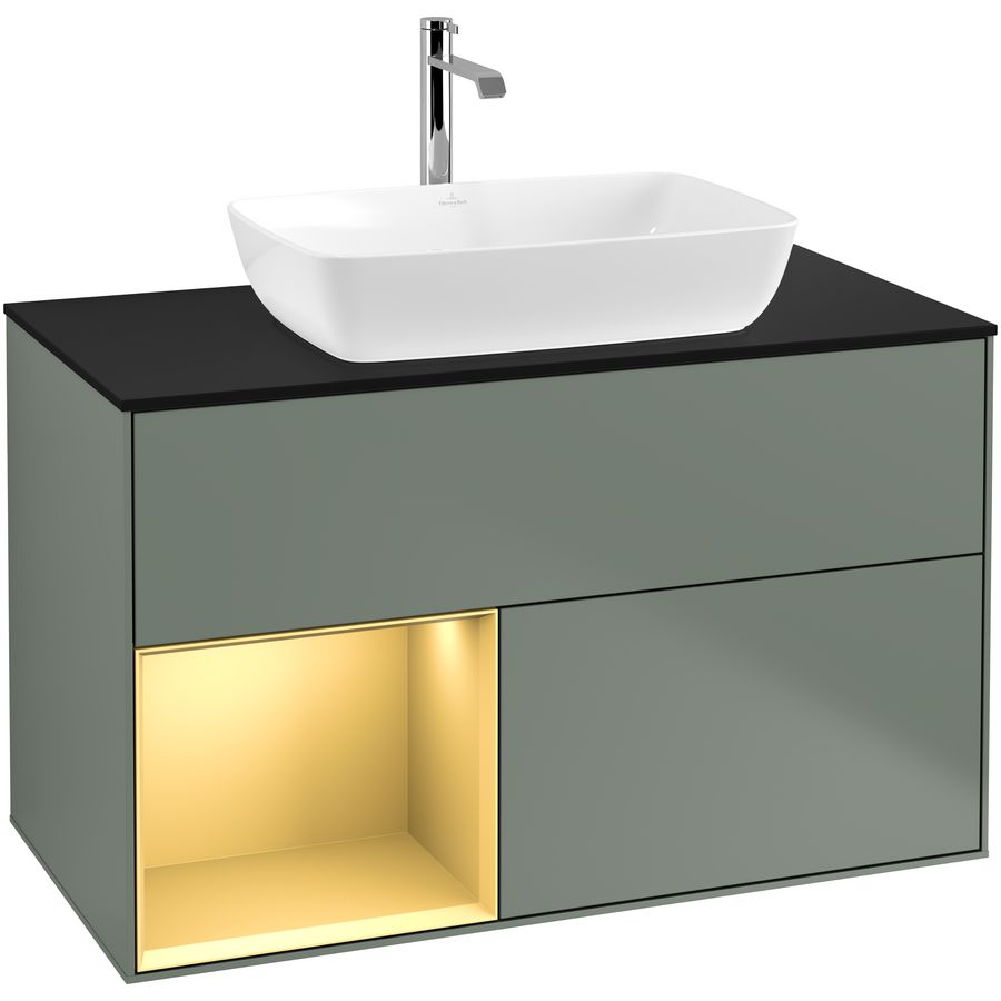 Wastafelonderkast Finion 1000x603x501mm Olive Matt Lacquer G772HFGM
