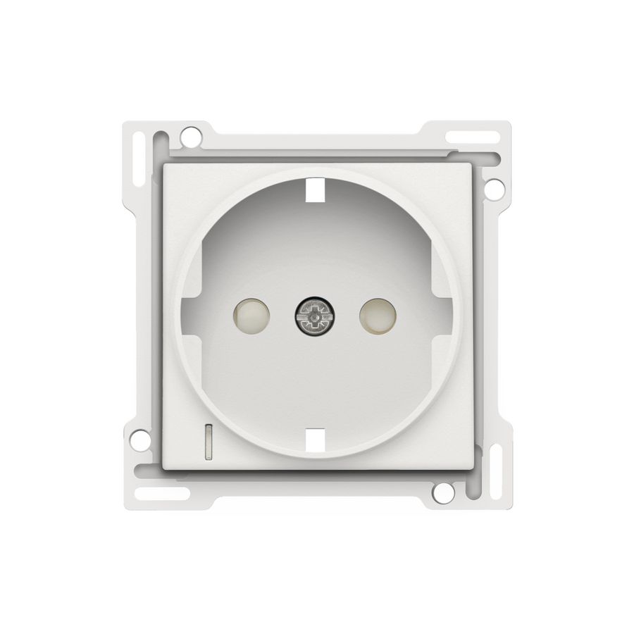 Afwerkingsset stopcontact randaarde besch/spanning white