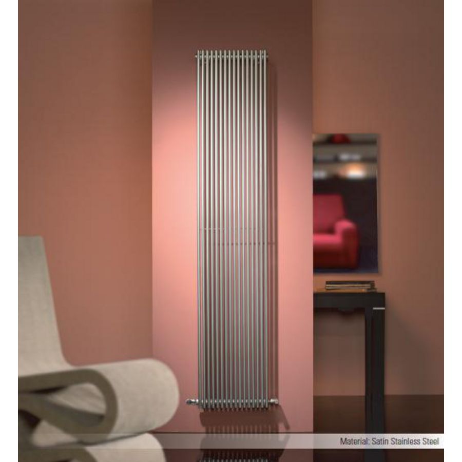 Buisradiator Giada 1500x411x56 verticaal RVS satin 598W