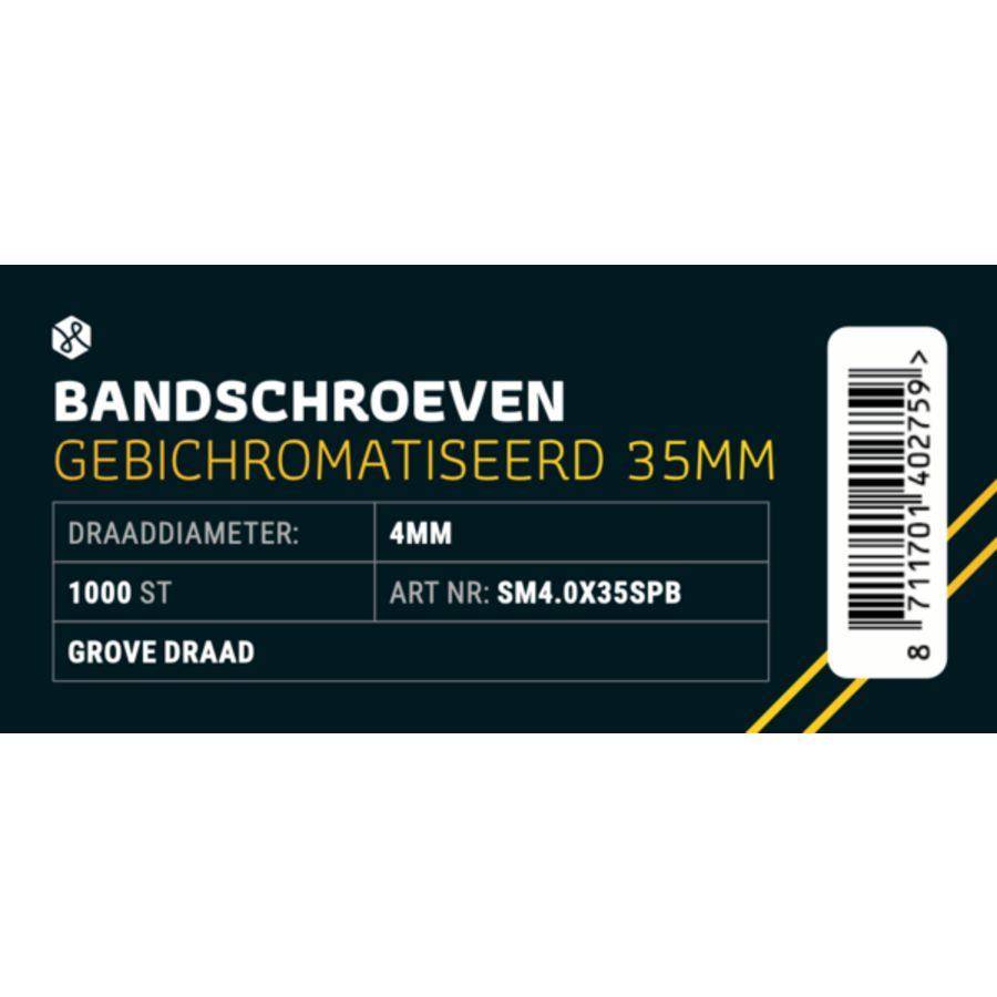 Bandschroeven / spaanplaatschroeven  gebichromatiseerd 35mm VVE=1000
