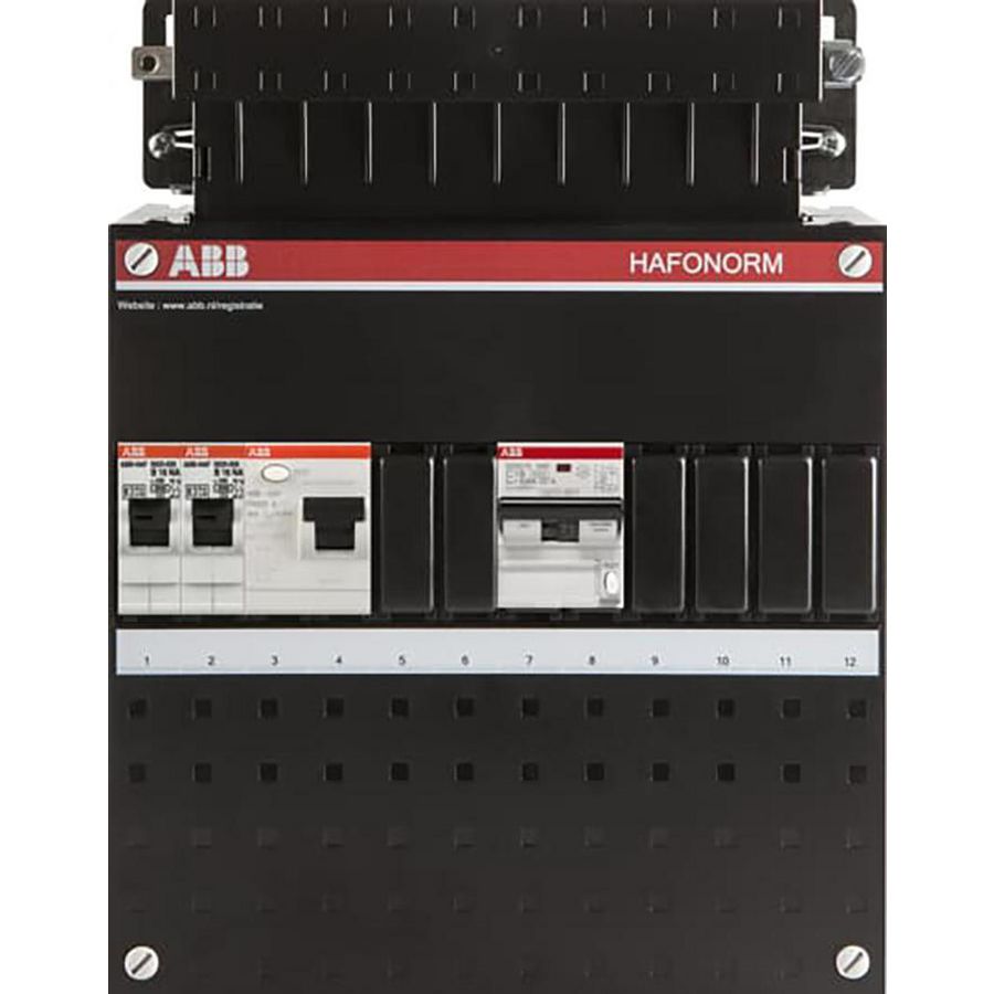 Groepenkast 1x 16A/30mA + 2x achter 30mA 1-f Installatiekast