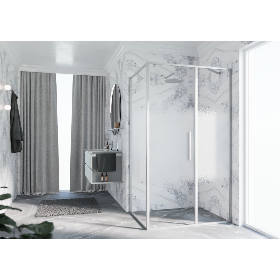 Zijwand RIGA F 1075-1090x2000mm Rose-1 motief profiel matchroom