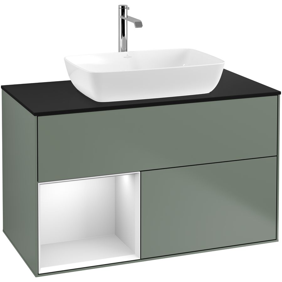 Wastafelonderkast Finion 1000x603x501mm Olive Matt Lacquer G772MTGM