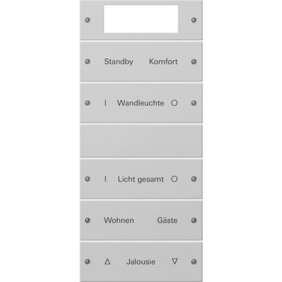 Wippenset 5-voudig Plus (2+3) beschr. System 55 gris m(gel.)