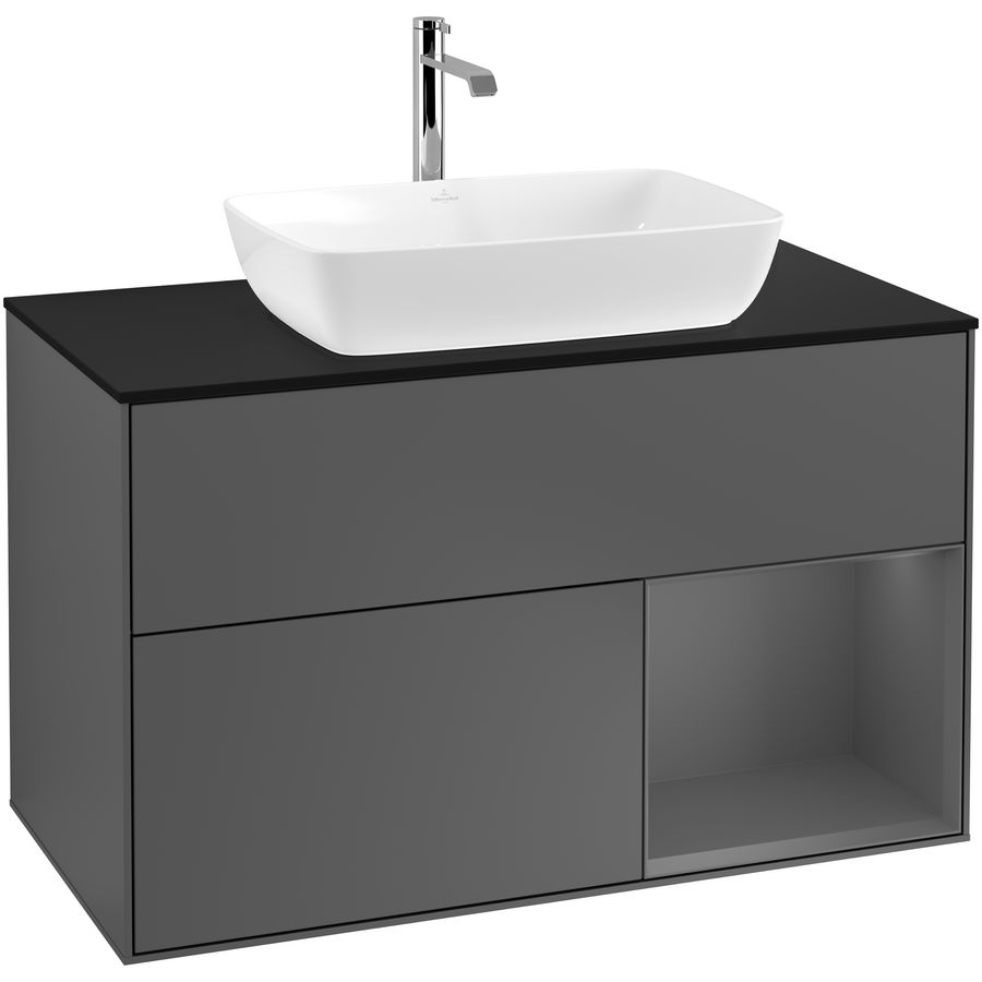 Wastafelonderkast Finion 1000x603x501mm Antr. Matt Lacquer F782GKGK