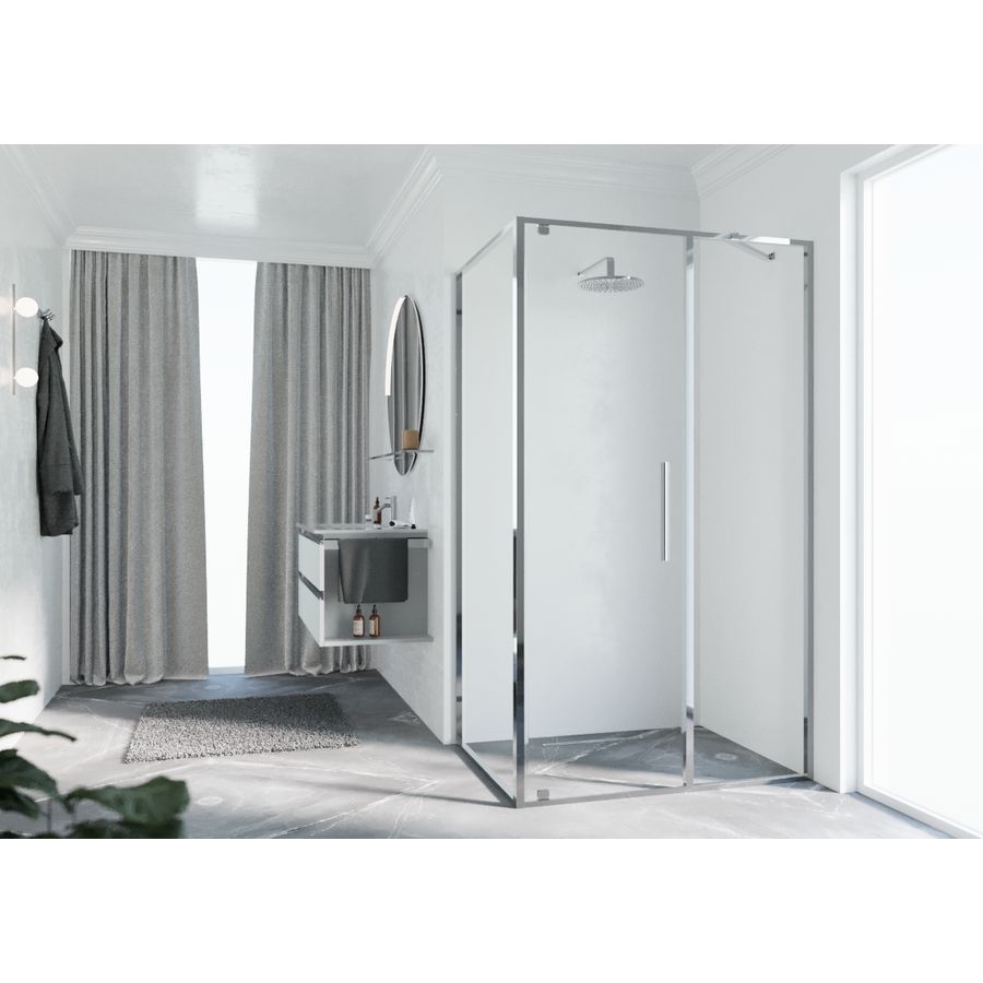 Zijwand RIGA F 1075-1090x2000mm helder glas profiel chroom