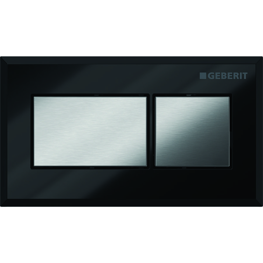 Pneu. bediening plaat zwart toets geb. chroom v. sigma 8cm reservoir