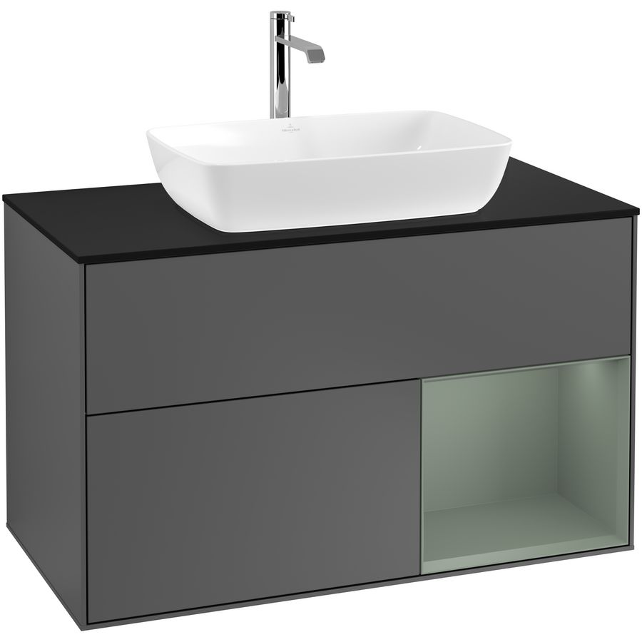 Wastafelonderkast Finion 1000x603x501mm Antr. Matt Lacquer F782GMGK