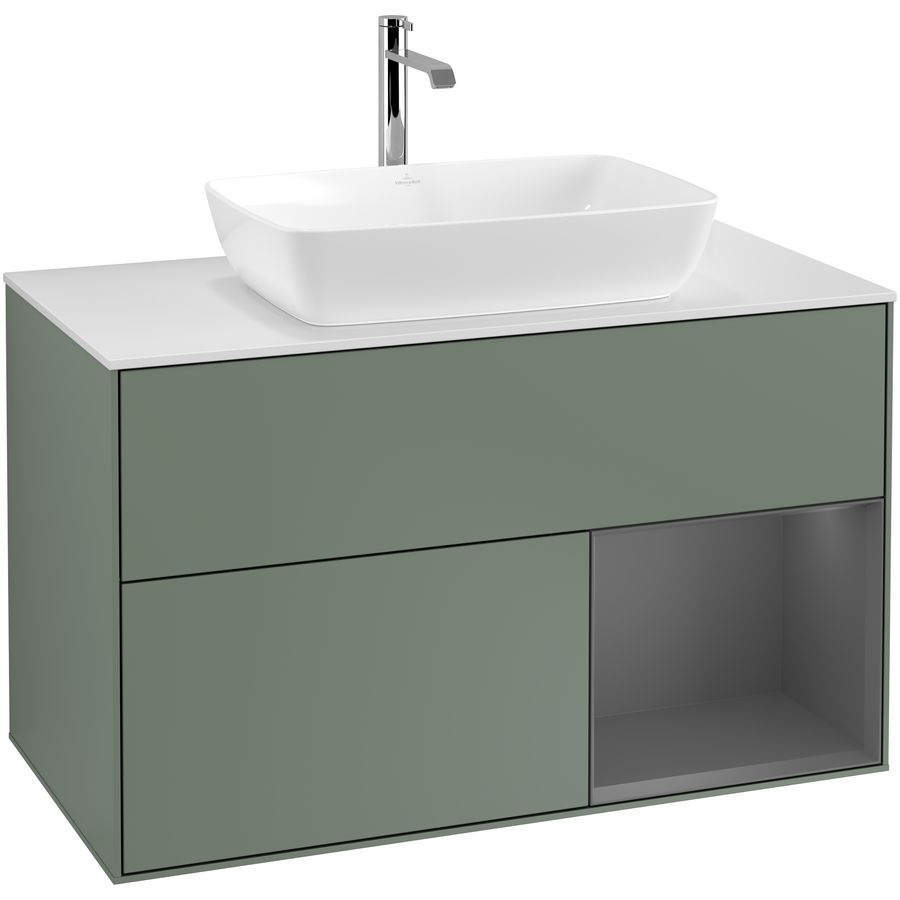 Wastafelonderkast Finion 1000x603x501mm Olive Matt Lacquer G781GKGM