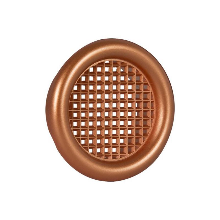 Ventilatierooster kunststof Ø32mm roodkoper